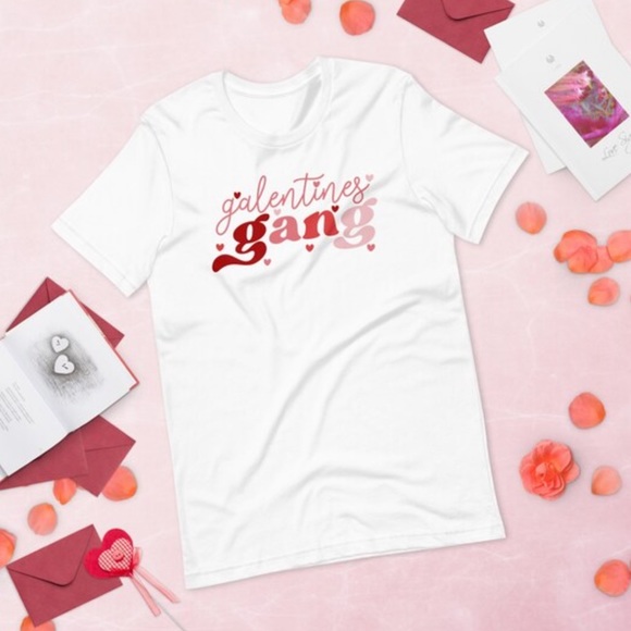 Galentine’s Gang Valentine’s Day Hearts Matched Friend T-Shirt - Picture 2 of 6
